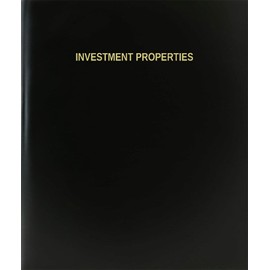 BookFactory Investment Properties Log Book/Journal/Logbook - 120 Page, 8.5''x11'', Black Hardbound (XLog-120-7CS-A-L-Black(Investment Properties Log Book))