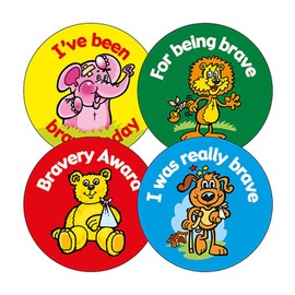 100 Bravery Award Health And Safety Childrens Pupils School Teachers Stickers 32mm Brainwaves Primary Teaching Services