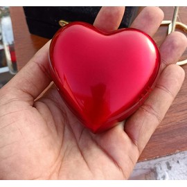 Red Heart Premium Cremation Urn for Ashes Keepsake with Brass Stand Best Gift For Your Love