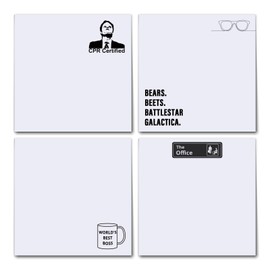 Funny Sticky Notes Cute 4 Pads, Office Sticky Note Pads, CPR Certified, World's Best Boss, Cute Sticky Notes Office Desk Gifts, Self-Stick Note Pads Bulk, Set of 4