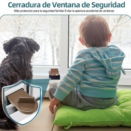4 Seguro para Ventana Corrediza,Cerraduras de Seguridad,Fácil de Instalar, Cerradura de Seguridad Ajustable para Ventana, Patio, Recámara, Hogar y Oficina
