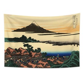 YONGFOTO 100x70cm Ukiyo-e Tapestry Mount Fuji 36 Views Room Wall Hanging Isawa in Kai Province at Dawn Landscape Wall Art Japanese Traditional Painting Toyo Style Tapestries