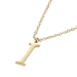 Morella Ladies' Necklace with Letter Pendant, Stainless Steel Gold, in Gift Bag., Stainless Steel