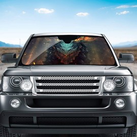 Cool Dragon Design Car Windshield Sunshade Car Sun Visor Car Front Window Shade, Keeps Out UV Rays, Protectors Vehicle Interior
