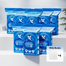matern'ella Hanging Flushable Wipes Unscented Extra Large Corner-Connected Wet Wipes Adult Plant Based Fibers with Probiotics Alcohol Free Sewer Safe Butt Wipes Travel 8 Packs 640 Wipes, toilet paper