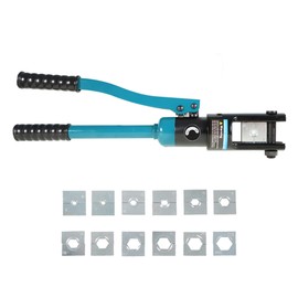 waltyotur 16 TON 9 AWG to 600 MCM Hydraulic Cable Lug Crimper with 13 Pairs of Dies Battery Cable Crimping Tool Wire Terminal Crimper Set