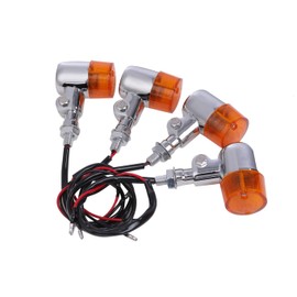 CustomDivine Round European Turn Signal, Set of 4, 1.4 inches (35 mm), Aluminum Stays Included, SRX400, TW225, XJ400, XJR400, SR400, Zephyr 400, ZRX400, Z400FX, GPZ400F, Varios, Etc. General Purpose