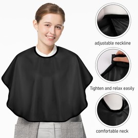 KOQAIIZ Hairdressing Cape, Short, 2 Pieces, Make-Up Cape, Hairdressing Cape, Adult Waterproof and Foldable Hair Cutting Cape, for Make-Up, Artist, Beauticians