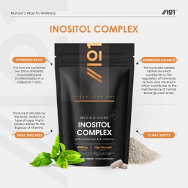 Myo Inositol & D Chiro Inositol 4000mg – PCOS Supplement with Chromium Folic Acid & Vitamin B6-60 Vegan Tablets – by Alpha01