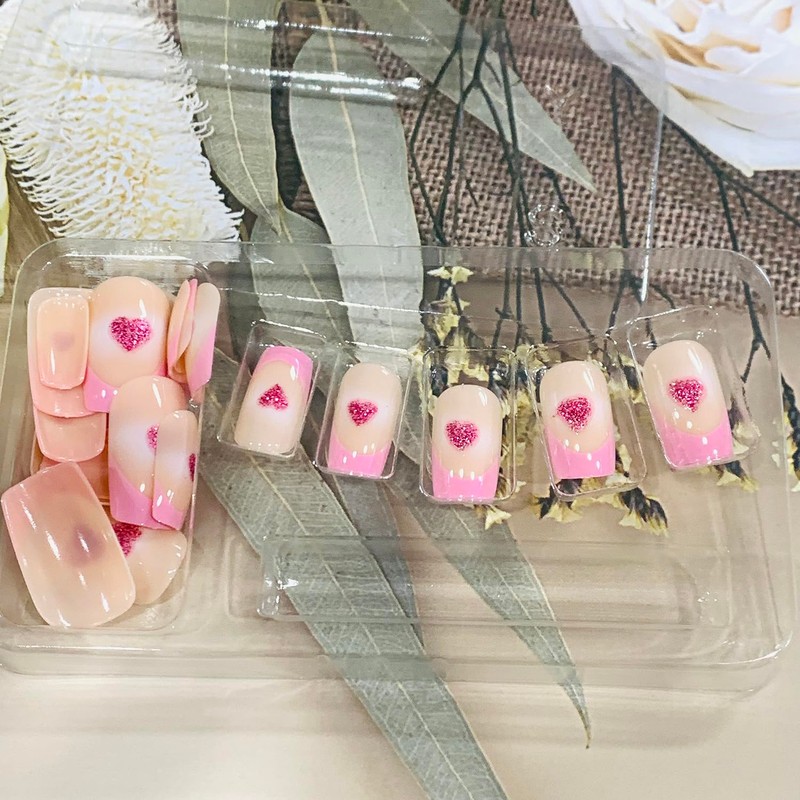 EYZOTSF Press on Nails Square Shaped Acrylic Full Cover Medium