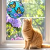 Butterfly Stained Glass Window Hanging, Round 7.87 Inch Suncatcher