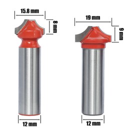 AKYLIN Quarter Bar Cutter 12 mm Shank, 4 Pieces Milling Cutter for Router, Straight Milling Cutter Router Bit, Wood Cutter Cutter Bits for Woodworking