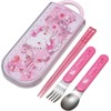Skater Children's Antibacterial Slide Trio Set Lunch Chopsticks Spoon Fork Hello Kitty Sweets Sanrio Girls Made in Japan TACC2AG-A