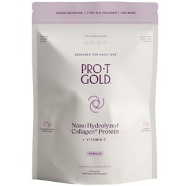 ProT Gold- Proteína de Colágeno en Polvo, 17g Proteína NanoHidrolizada Alimentada con Pasto Colágeno, Vitamina C, 2g Arginina fo                      