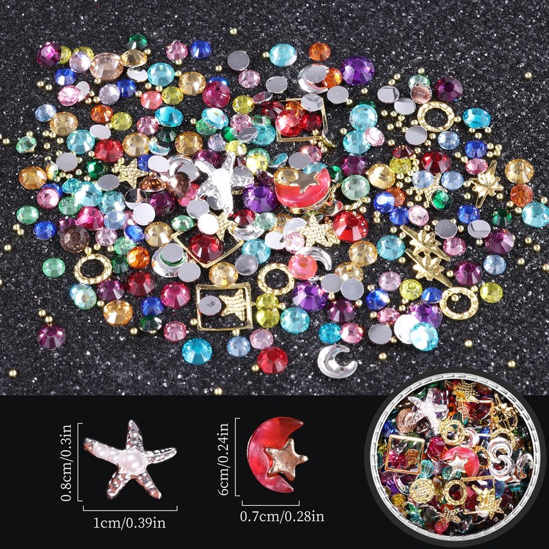 editTime 6 Wheels Mixed Sparkle Nail Art Rhinestones Diamonds Crystals