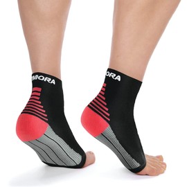Rymora Plantar Fasciitis Support Socks -Large, Arch, Heel and Ankle Compression Socks -Flexible Foot Support Socks for Men and Women -Black