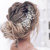 Unicra Peine para novia de plata con diamantes de imitación