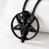 U7 Goat Head Pendant Gothic Punk Chain Black Metal Plated