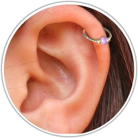 Gold Helix Piercing - Pink 3 mm Opal Cartilage Jewelry hoop -14K Gold Filled 20g Opal Cartilage Hoop Earring For Woman