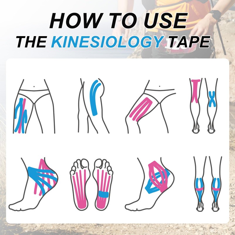 PATIKIL 16.4Ft x 4 Inch Kinesiology Tape, 2 Rolls Adhesive