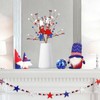 4-Pack Patriotic Floral Stems - Red White Blue Wooden Stars