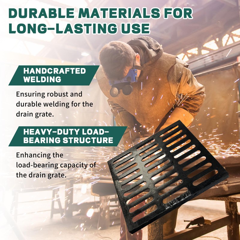 23.6x23.6 Drain Grate, B125 Class Sewer Grate, Weather-Resistant Outdoor Drain