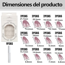 Juego De 24 Piezas Uñas Press On Cortas, Uñas Postizas Para Manos