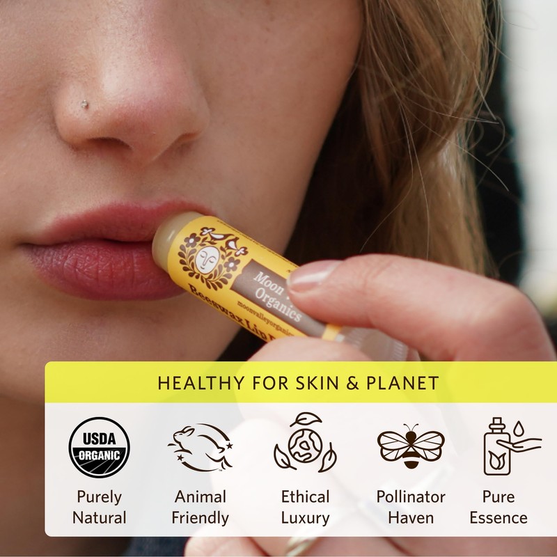 Moon Valley Organics Beeswax Lip Balm for Moisturizing Lips and
