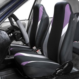 FH Group Supreme Modernistic Three Row Car Seat Covers, Airbag and Split Ready, 8 Passenger Set- Universal Fit for Cars, Trucks, & SUVs (Purple)
