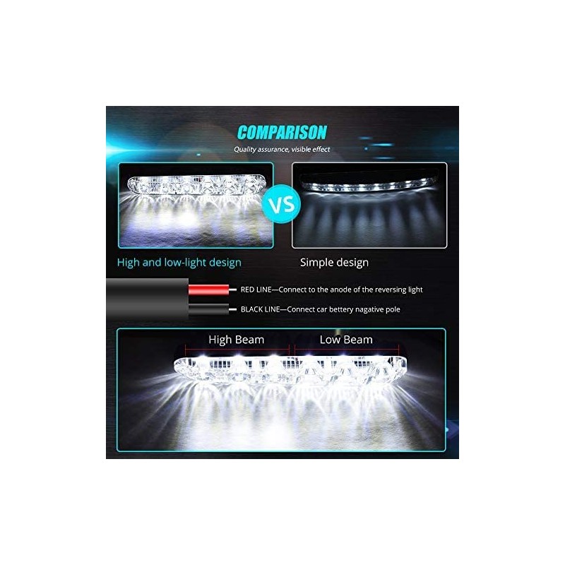 Universal Daytime Running Lights 6 LEDs High/Low Beam LED DRL