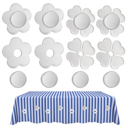 Solaverano Pack of 8 Tablecloth Weights for Outdoor Magnets for Tablecloths Extra Heavy Tablecloths Weights for Outdoor Garden Party Camping Wedding Picnic (Flower and Clover Pattern)