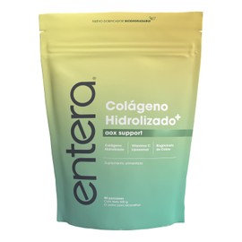 Entera | Colágeno Hidrolizado Plus 500g, Péptidos de Colágeno, Vitamina C Liposomal, Bisglicinato de Cobre, Suplemento Alimenticio, Sin Sabor, Sin Azúcar, Fácil de Mezclar, Incluye Cuchara Dosificadora Biodegradable, Libre de Gluten, Grass-Fed & Pasture-Raised.