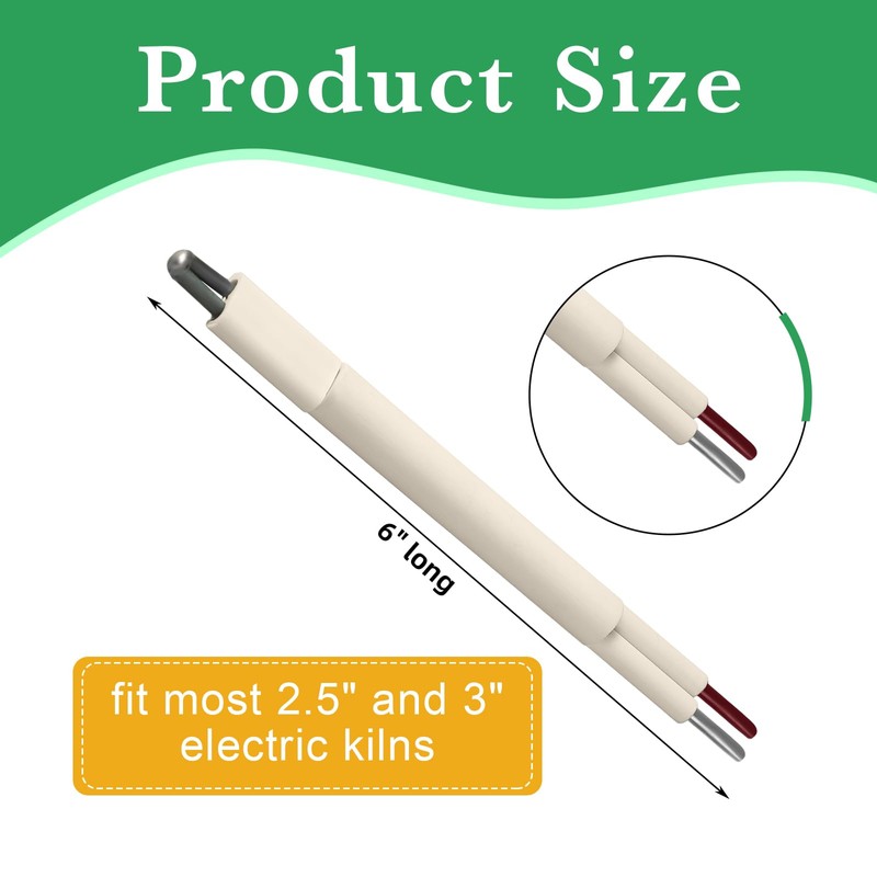 Tujoe 1 Pcs Kiln Thermocouple Type K, Replacement Kiln Part