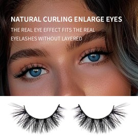 AKARA False Eyelashes Faux Mink Fluffy Eye Lashes Cat Eye Natural Look Wispy Lashes 3D Fox Eyelash Extensions 7 Pairs Pack-BN10