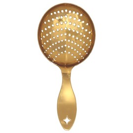 Spill-Stop 8018-2 Bonzer Julep Strainer, Stainless Steel, Gold Plated Finish Hand wash only, Individually Boxed, Commercial Bar Use, Cocktail Strainer