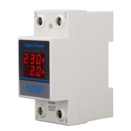 Voltage Current Meter Din Rail Double Display Display Monitor Single Phase Household with Transformer AC50‑500V 0‑63A