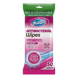 Antibacterial Wipes Sweet Things Scent – 100% Biodegradable - Household Surface Cleaning Wipes – Made from Plant Fiber – 50 Wipes (Pack 2)