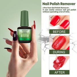 sularpek Sularpek 2 Pcs 15 ml Gel Nail Polish Remover, Gel Polish Remover, Gel Nail Remover, Nail Polish Remover, Fast Gel Polish Remover, Easily & Quickly Remove Nail Polish in 3-5 Minutes