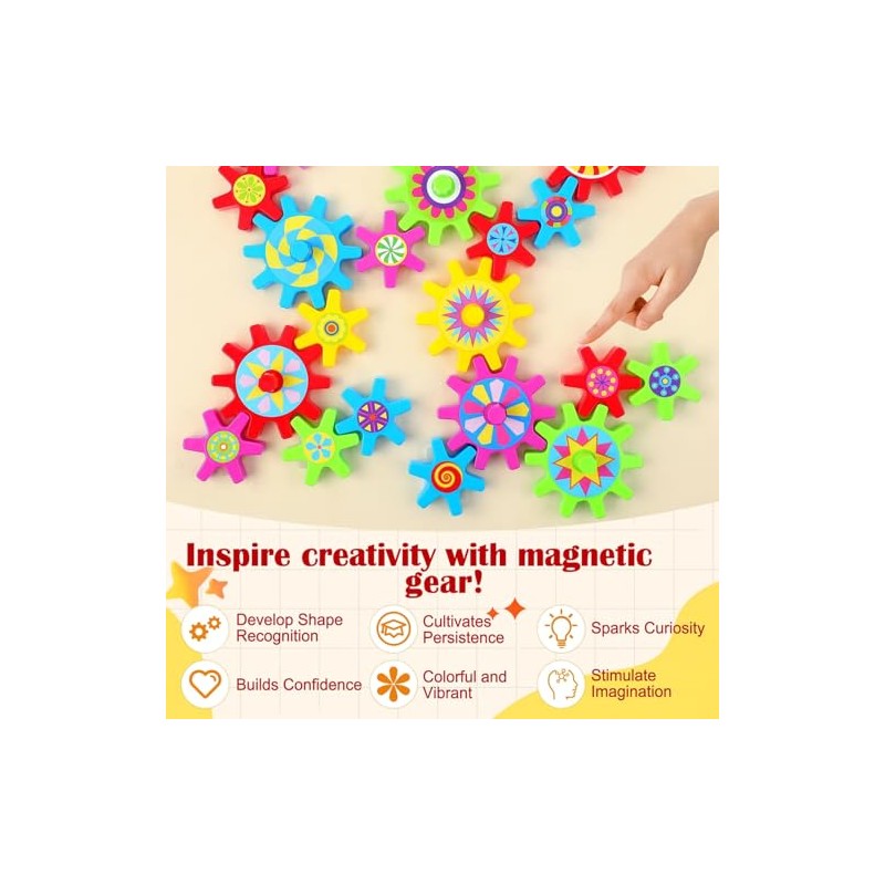 Relaxweex 36 Pcs Spinning Gears with Removable Adhesive Dots Colorful