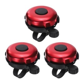 sourcing map 3pcs Bike Bell Classic Bicycle Bell with Loud Crisp Clear Sound Bike Ring Bell Aluminum Bike Accessories for Road Mountain Bike, Red