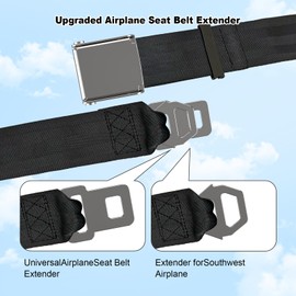 2 in 1 Airplane Seat Belt Extender - Adjustable Length, Fits All Airlines Including Southwest Airlines' 737-800/737MAX8