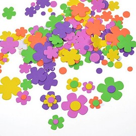 BLUECELL 200 Pcs Self-Adhesive Foam Flower Shapes Stickers for Craft Art Project Product Name