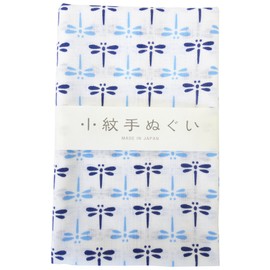 Miyamoto-towel 33042 Miyamoto Komon Tenugui, Blue Dragonfly, 13.0 x 35.4 inches (33 x 90 cm)