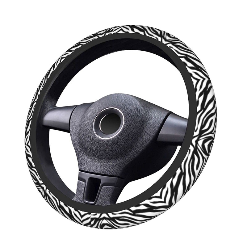Zebra Steering Wheel Covers Non Slip Neoprene Stripe Pattern Steering