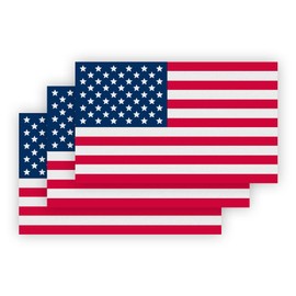 Ignixia Reflective American Flag Decals USA Flag Car Stickers (Pack of 03) Patriotic Decals 5x3 Inches American Flag Stickers