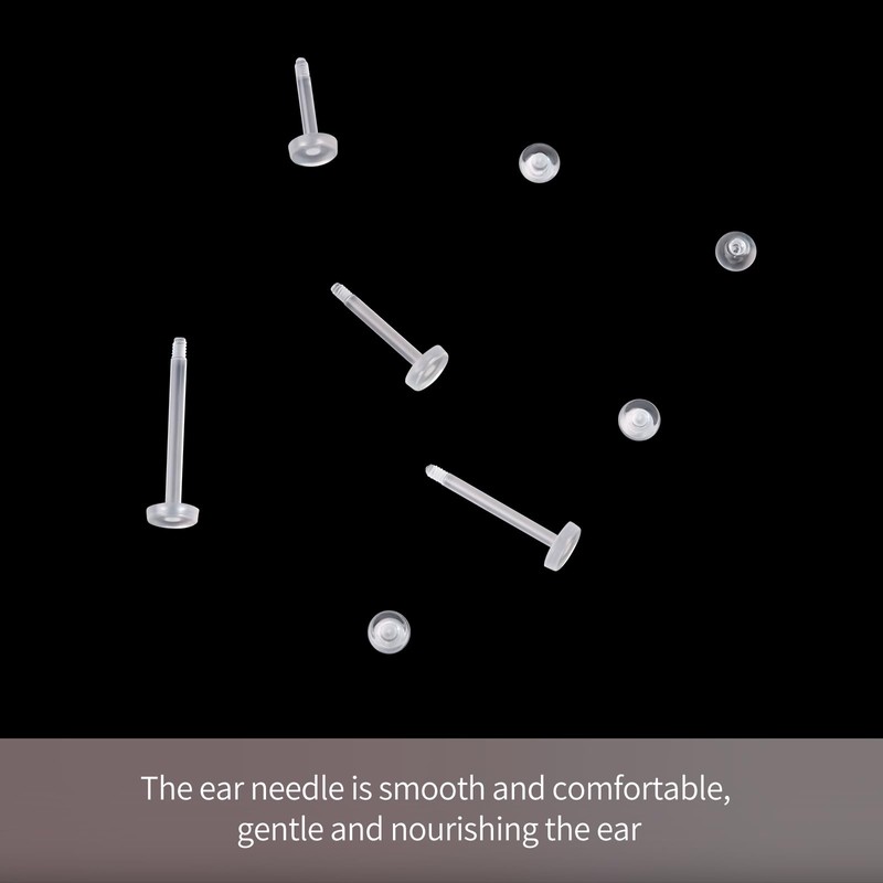 SMLBJUTE Clear Piercing Retainers Earrings Plastic Earrings for Sports Belly