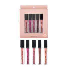 Manna Kadar Full Size Liplocked Priming Gloss Stains Set, Multi-Colored, 5 Count