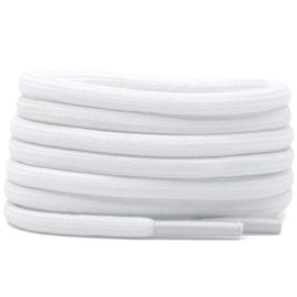 DELELE 2 Pair Round Solid Climbing Shoelaces White Hiking Shoe Laces Boot Laces 61.02 inch