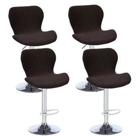 Levoberg 4 fodere per sgabello da bar, curve, estensibili, per sedia da bar, con schienale elastico, copertura per sgabello alto da cucina, caffè