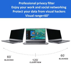 PaceBid 14 Inch Privacy Screen Filter for 16:9 Aspect Ratio Laptop/Computer Monitor Anti-scratch Anti-Glare Protector Anti-Spy Protector Film Filter Privacy Widescreen Display (14", 16:9)